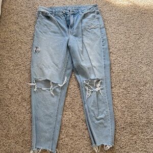 American Eagle Outfitters Light Blue Distressed Strigid Jeans